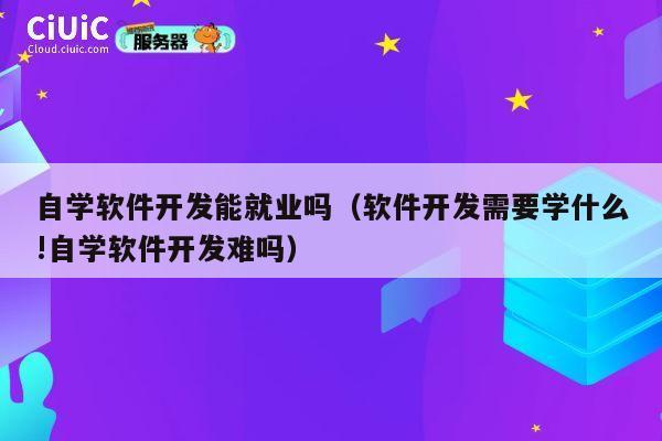 自学软件开发能就业吗(软件开发需要学什么!自学软件开发难吗) 第1张 自学软件开发能就业吗(软件开发需要学什么!自学软件开发难吗) 第1张