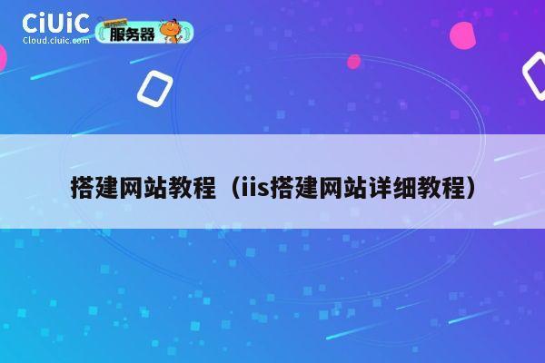 搭建网站教程（iis搭建网站详细教程） 第1张