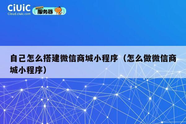 自己怎么搭建微信商城小程序(怎么做微信商城小程序) 第1张 自己怎么搭建微信商城小程序(怎么做微信商城小程序) 第1张