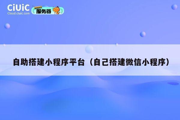 自助搭建小程序平台(自己搭建微信小程序) 第1张 自助搭建小程序平台(自己搭建微信小程序) 第1张