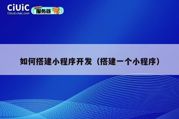 如何搭建小程序开发(搭建一个小程序) 第1张 如何搭建小程序开发(搭建一个小程序) 第1张