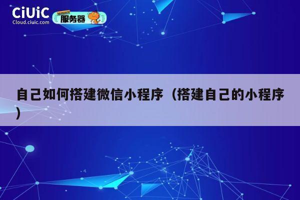 自己如何搭建微信小程序(搭建自己的小程序) 第1张 自己如何搭建微信小程序(搭建自己的小程序) 第1张