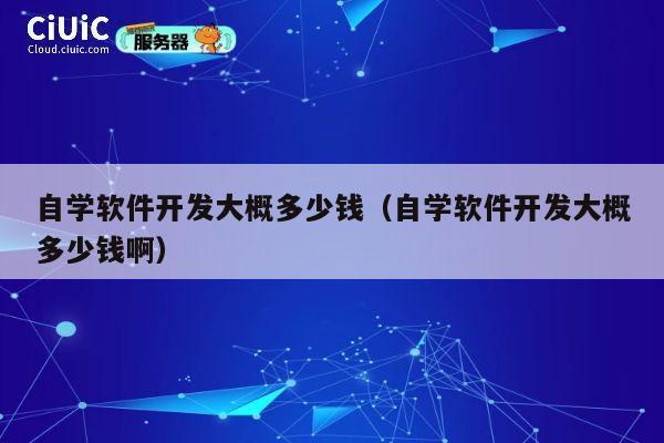 自学软件开发大概多少钱(自学软件开发大概多少钱啊) 第1张 自学软件开发大概多少钱(自学软件开发大概多少钱啊) 第1张