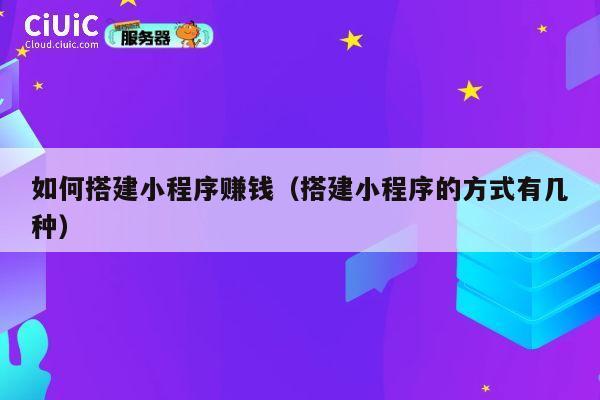 如何搭建小程序赚钱(搭建小程序的方式有几种) 第1张 如何搭建小程序赚钱(搭建小程序的方式有几种) 第1张