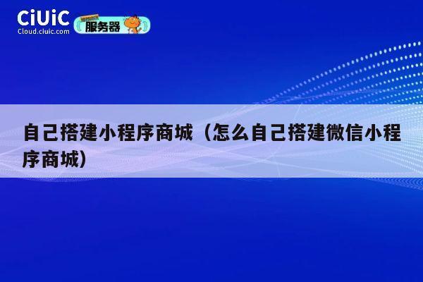 自己搭建小程序商城(怎么自己搭建微信小程序商城) 第1张 自己搭建小程序商城(怎么自己搭建微信小程序商城) 第1张
