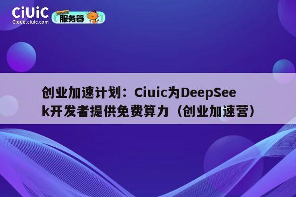 创业加速计划：Ciuic为DeepSeek开发者提供免费算力（创业加速营） 第1张